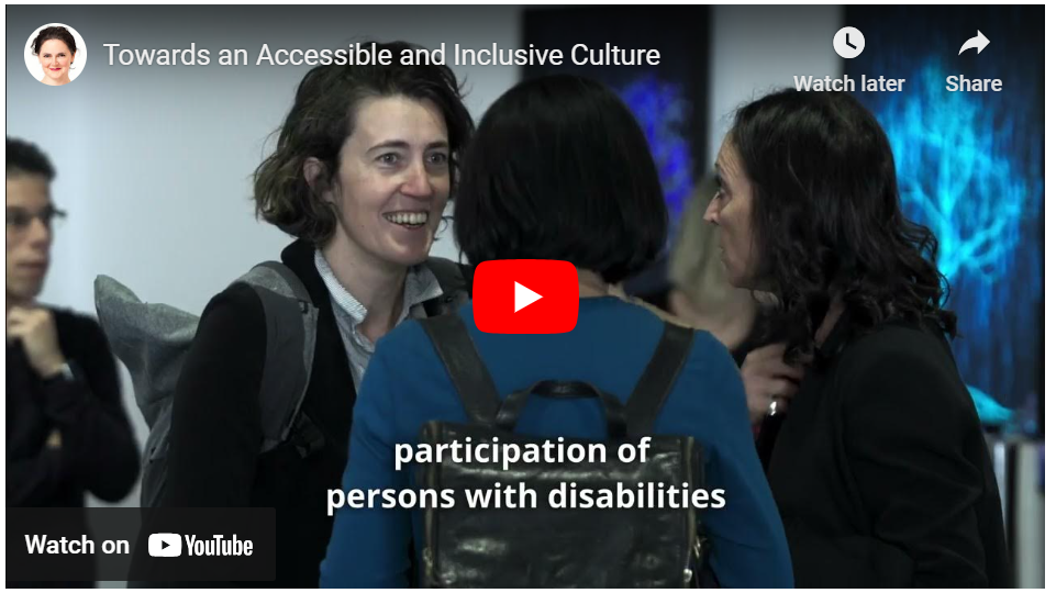 screenshot video 'towards an accessible and inclusive culture'