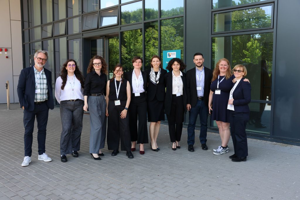 DANCING team together with Accessibility Designer Norbert Croonenberg standing in front of MU TSI Building.