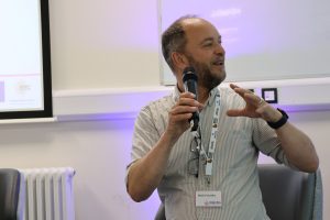 Prof. Mark Priestley giving a keynote speech.