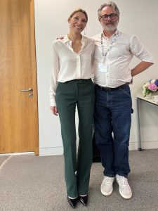 Principal Investigator of DANCING Prof. Delia Ferri and Accessibility Designer Norbert Croonenberg standing together.