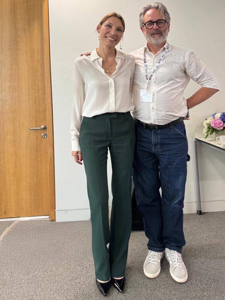 Principal Investigator of DANCING Prof. Delia Ferri and Accessibility Designer Norbert Croonenberg standing together.
